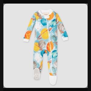 12M or 18M Burt's Bees Baby® Outerspace Snug Fit Footed Pajama - Aqua Blue